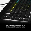 Kép 5/5 - CORSAIR Vezetékes Billentyűzet Gaming, K55 RGB PRO, 6 programozható billentyű, Cseppálló, Csuklótámasz, US, fekete