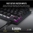 Kép 5/5 - CORSAIR Vezetékes Billentyűzet Gaming, K60 PRO TKL RGB, Optical-Mechanical, Alumínium keret, US, fekete