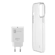 Kép 1/3 - Cellularline kit iPhone 13 mini STARTKITIPH13MIN töltő (USB-C)+átlátszó tok
