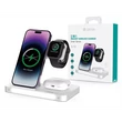 Kép 1/5 - DEVIA QI UNIVERZÁLIS VEZETÉK NÉLKÜLI TÖLTŐ ÁLLOMÁS - 15W - 3in1: SMARTPHONE + IWATCH + AIRPODS - FEHÉR