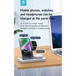 Kép 3/5 - DEVIA QI UNIVERZÁLIS VEZETÉK NÉLKÜLI TÖLTŐ ÁLLOMÁS - 15W - 3in1: SMARTPHONE + IWATCH + AIRPODS - FEHÉR