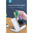 Kép 5/5 - DEVIA QI UNIVERZÁLIS VEZETÉK NÉLKÜLI TÖLTŐ ÁLLOMÁS - 15W - 3in1: SMARTPHONE + IWATCH + AIRPODS - FEHÉR