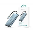 Kép 1/5 - DEVIA ST399992 Leopard 11in1 3xUSB/Type-C/PD/HDMI/VGA/RJ45/Kártyaolvasó/Jack elosztó adapter Hub-szürke
