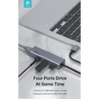 Kép 5/5 - DEVIA USB TYPE-C - USB 3.1 + RJ45 + 3XUSB 3.0 ELOSZTÓ/ADAPTER - LEOPARD SERIES 5 IN 1 HUB - SZÜRKE