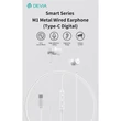 Kép 2/5 - Devia Smart Series M1 Metal In-Ear sztereó fülhallgató - Type-C - ezüst