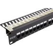 Kép 1/2 - EXCEL Patch Panel Cat.5e UTP 24 portos, 1U, fekete tehermentesítővel