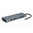 Kép 1/3 - GEMBIRD USB Type-C 8-in-1 Multi-Port Adapter Space Grey