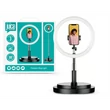 Kép 1/4 - JUICE ÖSSZECSUKHATÓ SELFIE LED KÖRLÁMPA ÁLLVÁNNYAL, TELEFONTARTÓVAL - SOCIAL FOLDABLE RING SELFIE LIGHT STAND - FEKETE