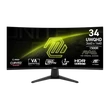 Kép 1/5 - MSI Monitor GAMING MAG 346CQ Ívelt 34" UWQHD, 3440x1440, 180Hz VA 21:9, 1500R, 300cd/m2, 1 ms, 2x HDMI, DP, Black