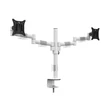 Kép 1/5 - MULTIBRACKETS Asztali konzol (2 képernyős), M VESA Deskmount Officeline Dual White (15-30", max.VESA: 100x100 mm, 8 kg)