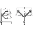 Kép 5/5 - MULTIBRACKETS 2 karos asztali konzol, M VESA Gas Lift Arm Dual White (15-32", max.VESA: 100x100 mm, 10 kg)