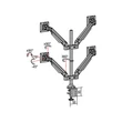 Kép 8/9 - MULTIBRACKETS 4 karos asztali konzol, M VESA Gas Lift Arm Quad White (15-32", max.VESA: 100x100 mm, 10 kg)