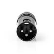 Kép 3/5 - NEDIS COTP15930BK XLR adapter, XLR 3 tűs dugó, RCA nő,  Nikkelezett, Egyenes, Fém, Fekete , 1 db