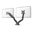 Kép 1/5 - Nedis MMDOSGS110BK gázrugós asztali monitor tartó, dupla, 15-32" | 75x75 / 100x100