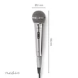Kép 4/5 - Nedis MPWD45GY dinamikus mikrofon, levehető kábel 5m, 80 Hz - 13 kHz 600 Ohm -72 dB Be/Ki kapcs.fém ezüst