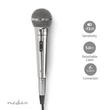 Kép 3/5 - Nedis MPWD45GY dinamikus mikrofon, levehető kábel 5m, 80 Hz - 13 kHz 600 Ohm -72 dB Be/Ki kapcs.fém ezüst