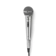 Kép 2/5 - Nedis MPWD45GY dinamikus mikrofon, levehető kábel 5m, 80 Hz - 13 kHz 600 Ohm -72 dB Be/Ki kapcs.fém ezüst