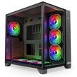 Kép 1/3 - NJOY Ház Midi ATX AURA Tápegység nélkül, USB2.0+3.0, Fekete RGB