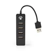 Kép 1/3 - Nedis UHUBU2420BK 4 portos USB2.0 HUB