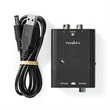 Kép 1/5 - Nedis ACON2508BK, analóg - digitális audio konverter, 2x RCA bemenet - digitális koax / toslink kimenet