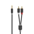 Kép 1/3 - Nedis CABW22200AT20 sztereo audió kábel 3,5mm sztereo jack - 2x RCA,  Aranyozott,  2 m