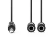 Kép 2/3 - Nedis CCAGB23110BK02 sztereo audio kábel, 6,35 mm sztereo jack dugó - 2x 6,35 mm jack aljzat, 0,20m