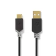 Kép 1/3 - Nedis CCBW60600AT10 USB kábel, USB2.0 Gen 1, USB-A dugó - USB-C dugó, 60 W | 480 Mbps, 1 m