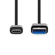 Kép 2/3 - Nedis CCGL61600BK10 USB kábel, USB 3.2 Gen 1, USB-A dugó - USB-C dugó, 15 W | 5 Gbps, 1 m