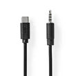 Kép 1/3 - Nedis CCGL65950BK10 USB-C (USB C) dugó - 3,5 mm sztereo jack dugó | 1,00 m