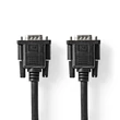 Kép 1/3 - Nedis CCGP59100BK20, VGA kábel, VGA dugó VGA anya Nikkelezett Maximális felbontás:1280x800  2,00 m  Kerek ABS fekete
