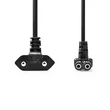 Kép 1/3 - Nedis CEGL11075BK20 tápkábel IEC-320-C1, 90°-os szögben hajlított, 2m