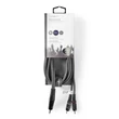 Kép 3/3 - Nedis COTH22200GY30 félprofi audio kábel, 3,5mm sztero jack dugó - 2 x RCA dugó, 3m, rugalmas