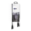 Kép 3/3 - Nedis COTH24200GY15 sztereo audio kábel, 2x RCA dugó,  2x RCA dugó, Nikkelezett,  1,50 m, rugalmas
