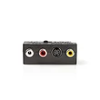 Kép 3/4 - Nedis CVGP31902BK SCART adapter, SCART Férfi | S-Video nő / 3x RCA nő, Nikkelezett,  Kapcsolható, ABS, Fekete, 1 db