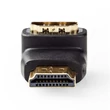 Kép 1/5 - Nedis HDMI adapter, CVGB34901BK HDMI csatl HDMI kimen. Aranyozott 90°-os szögben ABS Fekete 1 db doboz