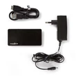 Kép 1/5 - Nedis UHUBU3420BK aktív 4 portos USB HUB, USB 3.2 Gen 1, 5V táp