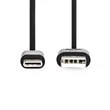 Kép 4/5 - Nedis CCGL60600BK10 USB A - USB C (USB-C) kábel, USB2.0, 15W, hossz 1m
