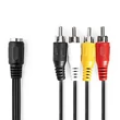 Kép 2/3 - Nedis CAGL20475BK02 audio kábel 5p DIN aljzat - 4 x RCA dugó, hossz 0.20m