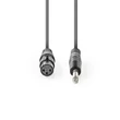 Kép 1/3 - Nedis COTH15120GY50 félprofi audio kábel, 6,35mm mono jack dugó - 3p XLR aljzat, hossz 5m, rugalmas
