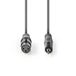 Kép 2/3 - Nedis COTH15320GY10 félprofi audio kábel, 3,5mm sztero jack dugó - 3p XLR aljzat, hossz 1m, rugalmas