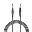 Kép 2/3 - Nedis COTH23000GY50 félprofi audio kábel, 2 x 6,35mm mono jack dugó, hossz 5m, rugalmas