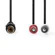 Kép 1/3 - Nedis CAGB24020BK02 sztereo audio kábel, 1x RCA aljzat - 2x RCA dugó, 0,20m