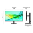 Kép 5/5 - SAMSUNG IPS 100Hz monitor 32" S60UD, 2560x1440, 16:9, 350cd/m2, 5ms, HDMI/DisplayPort/3xUSB/1xUSB-C, Pivot