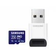 Kép 1/5 - SAMSUNG Memóriakártya, PRO Plus + Reader microSDXC 256GB, CLASS 10, UHS-I, U3, V30, A2, R180/W130