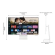 Kép 5/5 - SAMSUNG SMART VA monitor 32" M8, 3840x2160, 16:9, 400cd/m2, 4ms, HDMI/2xUSB/USB-C/WiFi/BT, hangszóró/kamera, Fehér