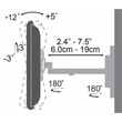 Kép 3/3 - SBOX Fali konzol LCD-221, dönthető, forgatható, 13"-42", 200x200, max 20 kg