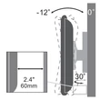 Kép 5/5 - SBOX LCD-900B 13"-30" fali konzol, dönthető, forgatható, 100x100, max 30 kg, fekete