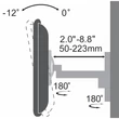 Kép 4/4 - SBOX LCD-901 fali konzol, dönthető, forgatható, 100x100, 13"-30", max 30 kg