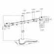 Kép 2/2 - SBOX LCD-F024  Asztali dupla monitor tartó konzol, dönthető, forgatható, 13"-27", 100x100, max 8 kg