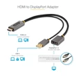 Kép 2/2 - STARTECH Adapter HDMI 4K 60Hz 2.0 to Displayport 1.2, USB Bus Powered, 30cm kábel